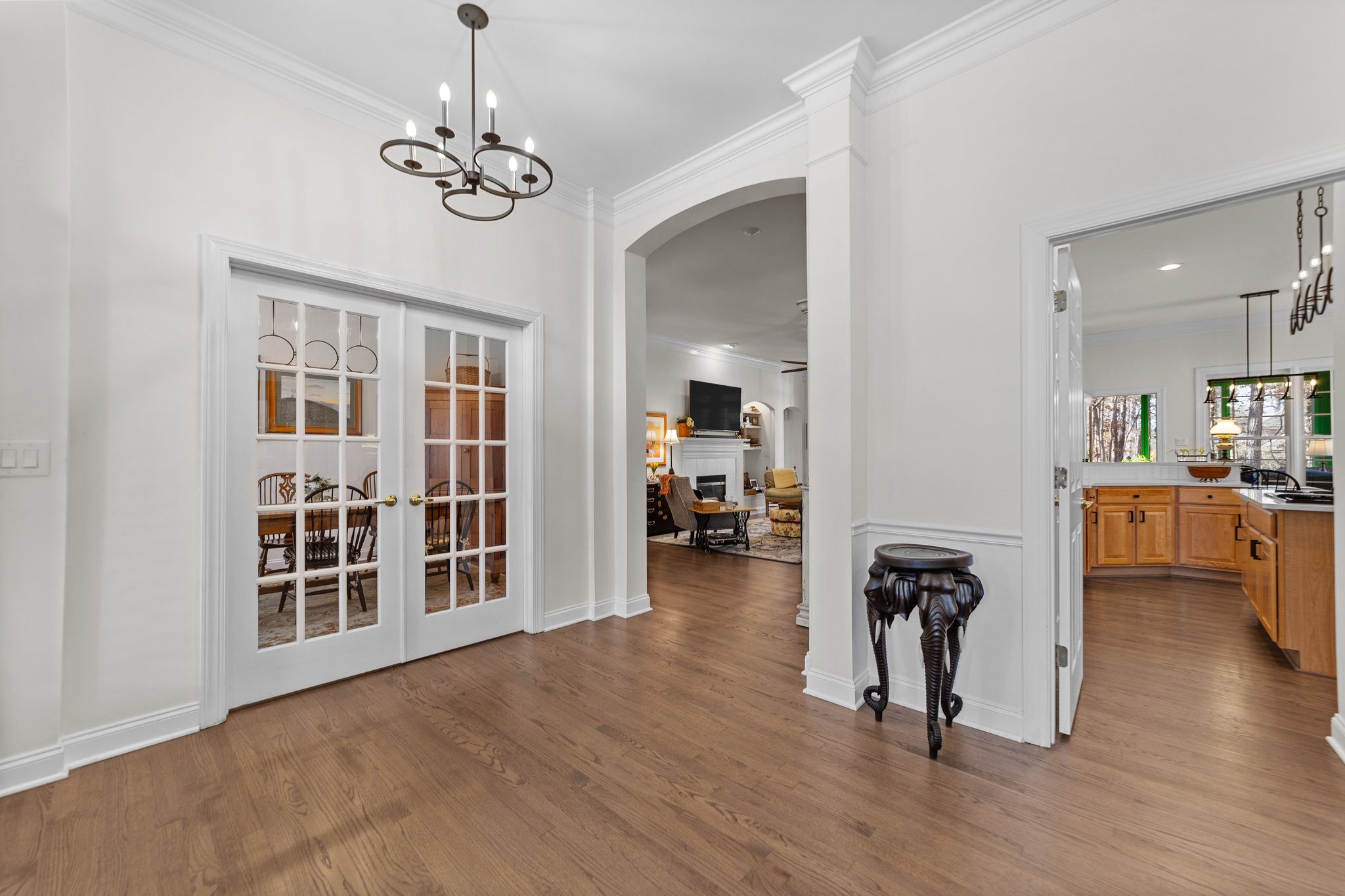 French doors to office or flex space