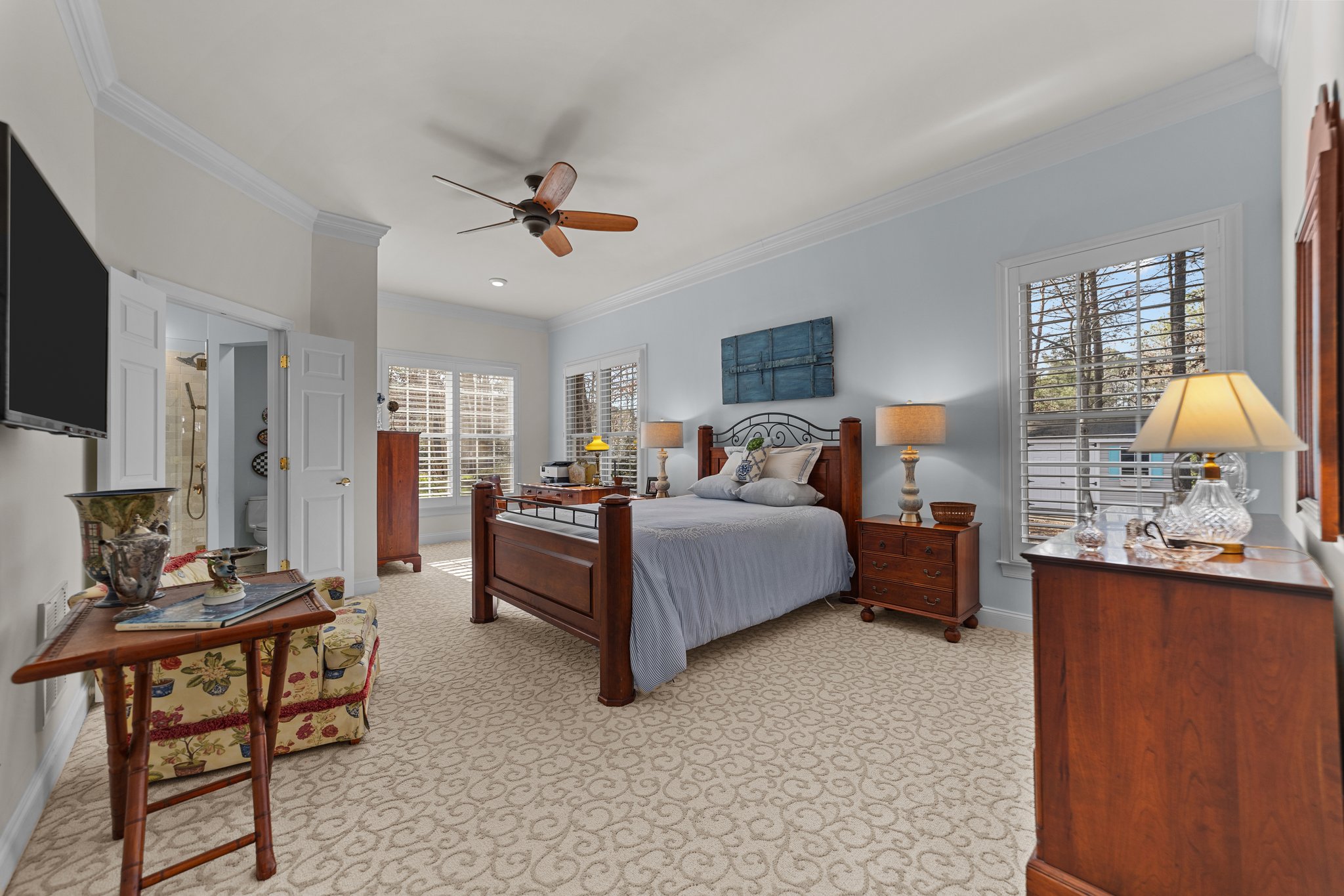 Spacious primary bedroom