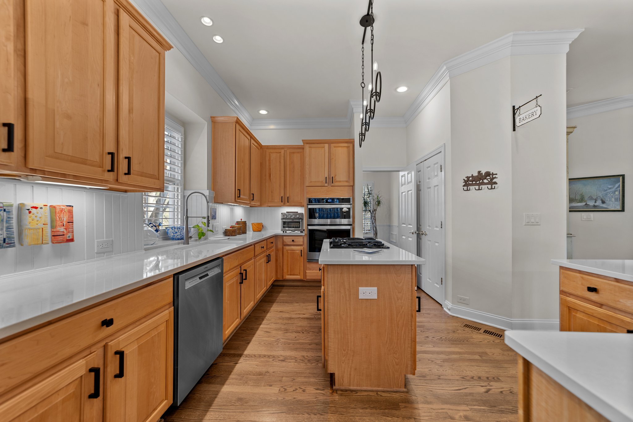 Updated counter tops, sink and bead board backsplash