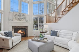 Family Room with double height ceiling