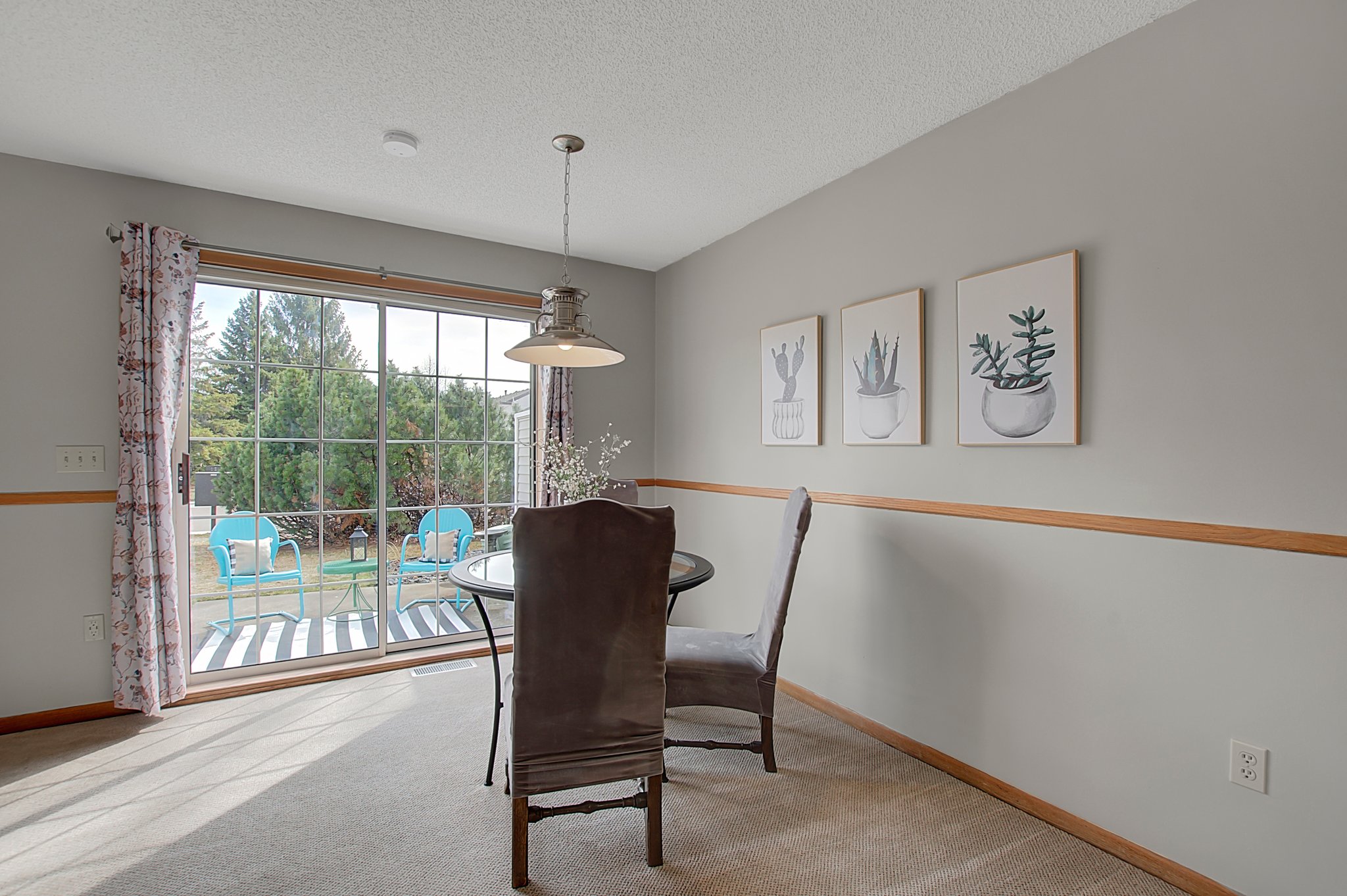 Enjoy your morning coffee in your east facing dining room or on your patio
