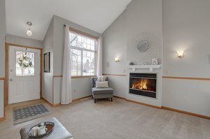 Cozy gas fireplace