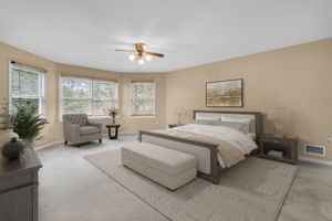 Virtually staged Primary Bedroom