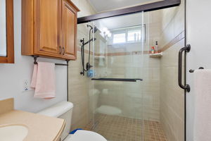 Primary Bathroom - glass enclosed shower