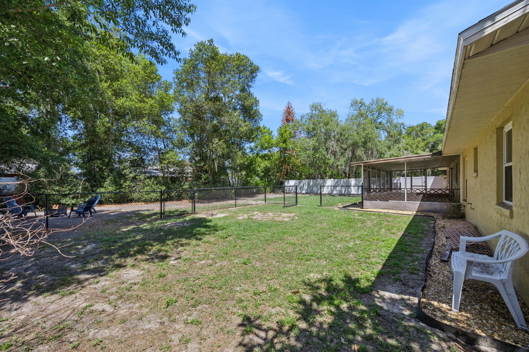 Large usable fenced yard space for pets, gatherings or outdoor living!