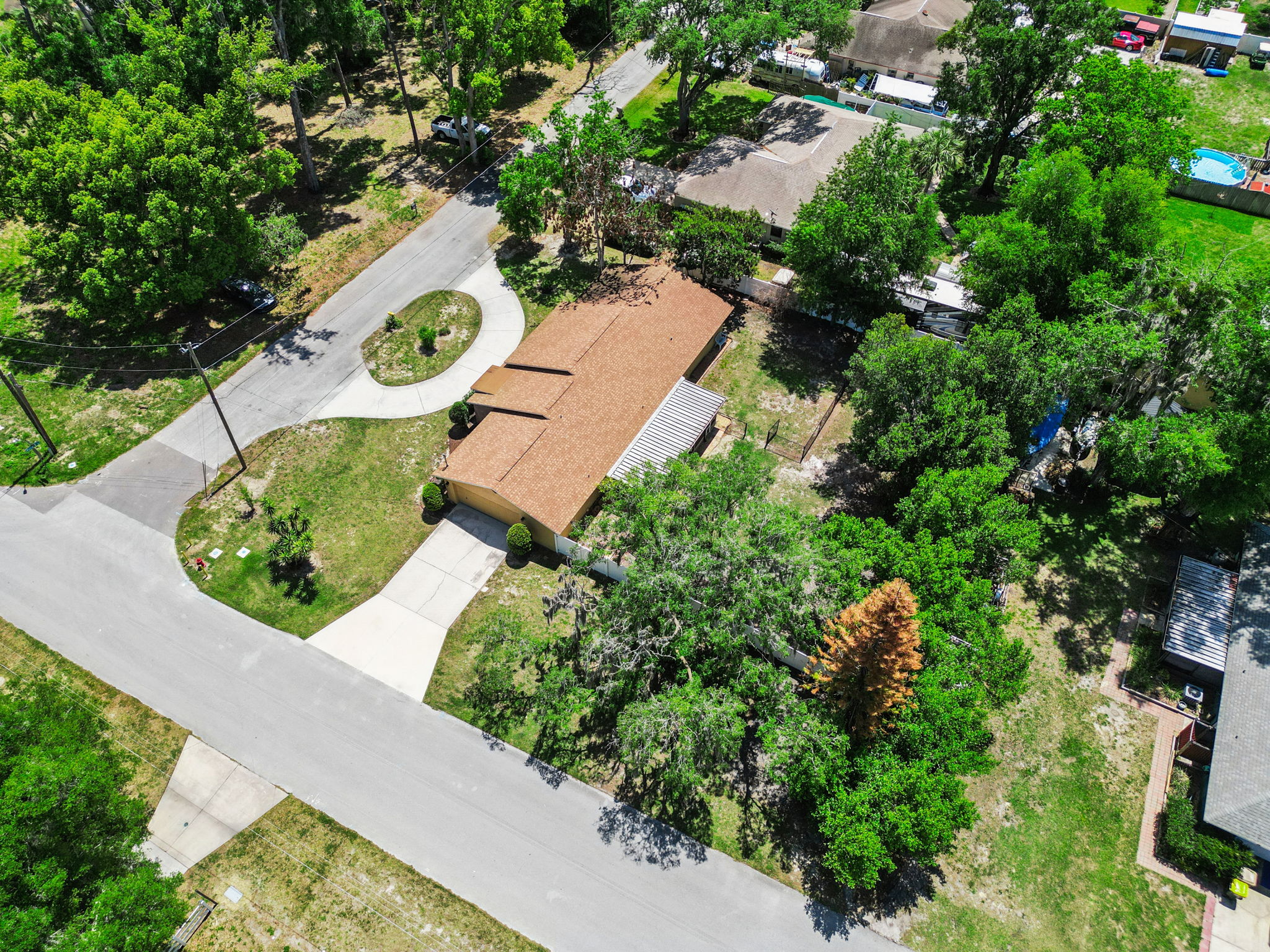 Corner lot positioning adds space and separation from neighbors