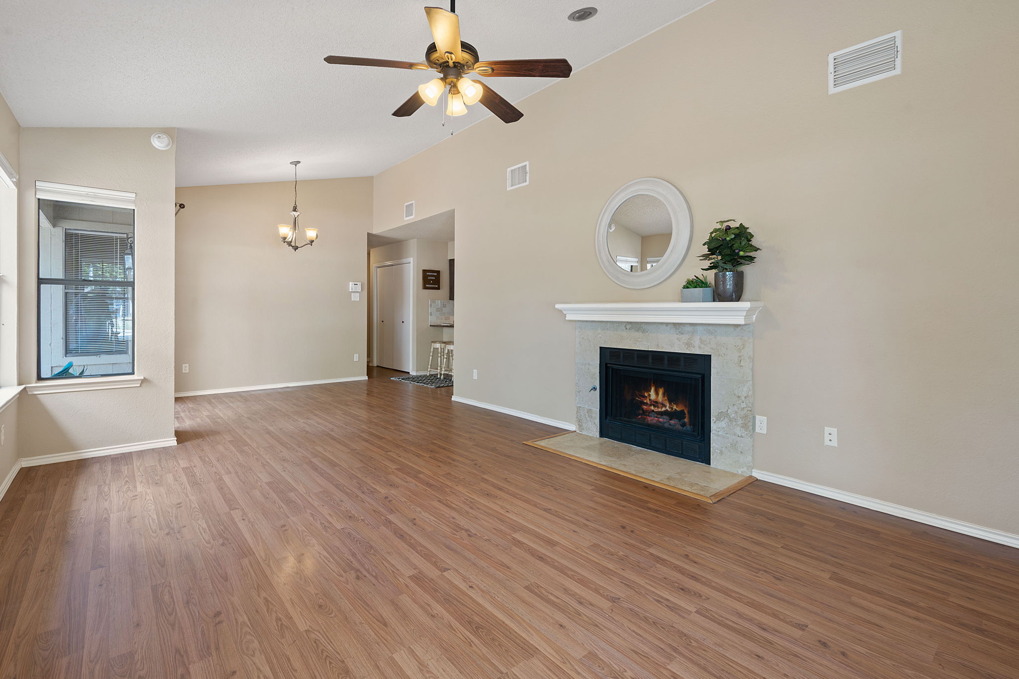 Gas fireplace in living room