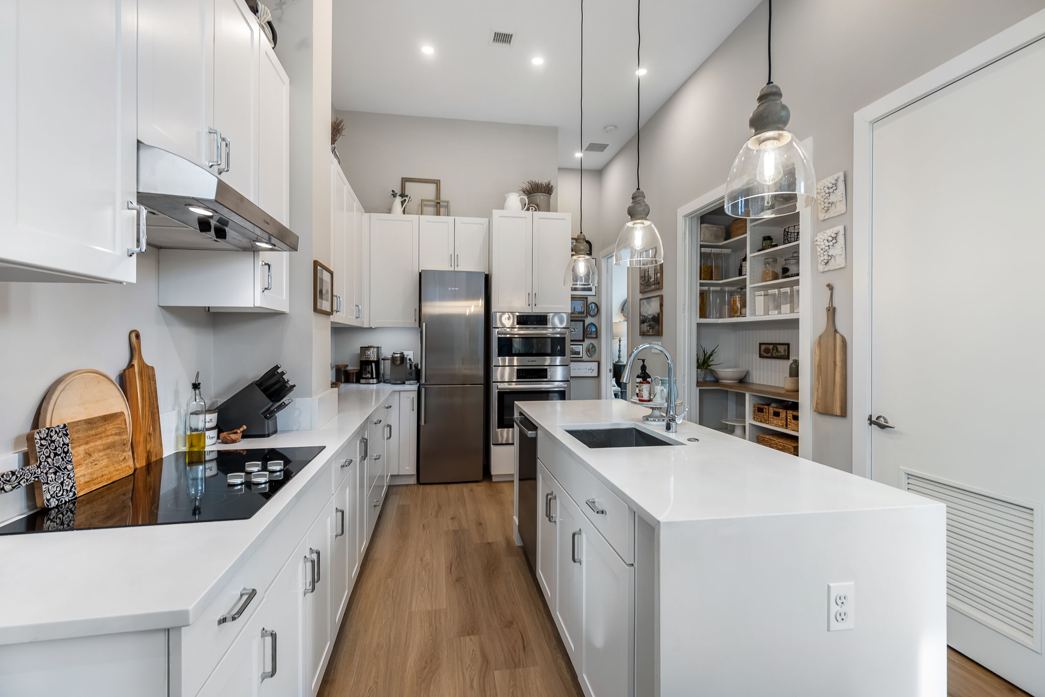 Europa cabinetry and Bosch stainless steel appliances.