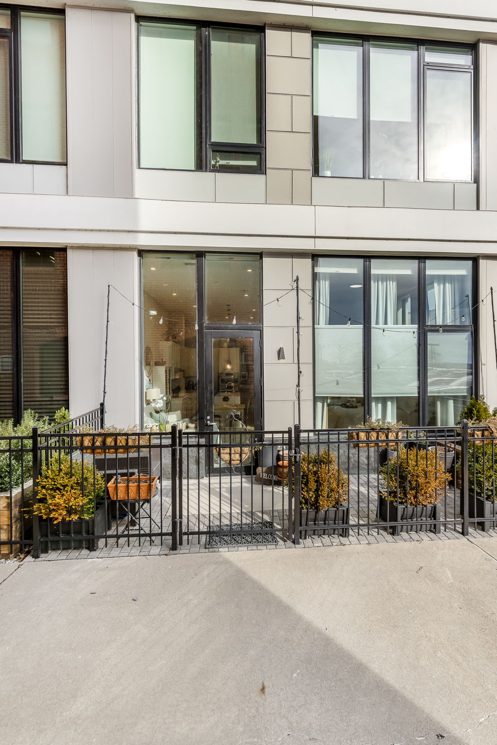 Private outdoor terrace with subtle water views.