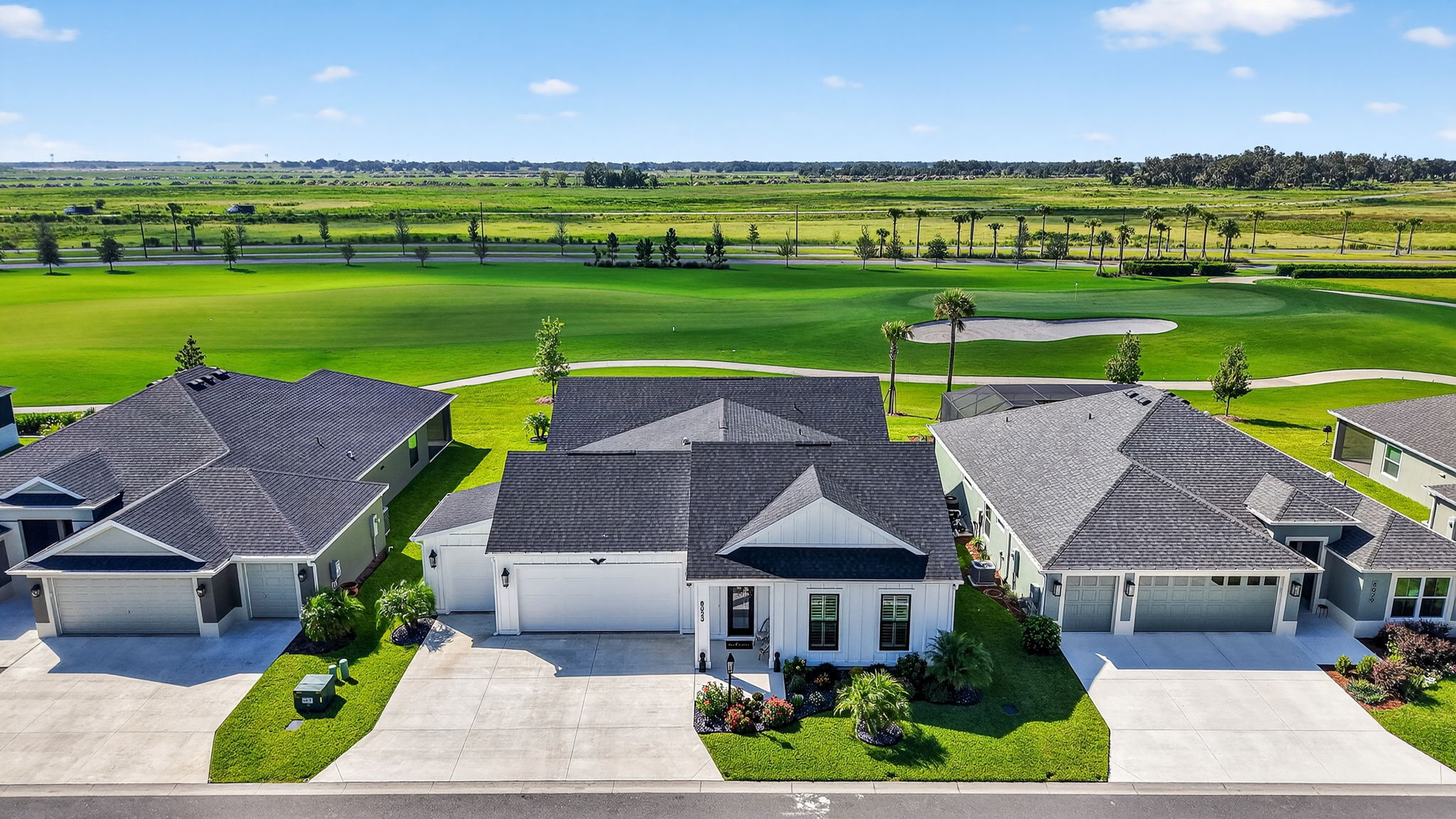 Aerial Front Elevation with Golf Front Views