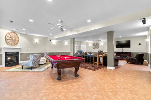 Game Area and Fireplace