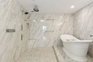 Wet Room Open Shower & Statement Tub