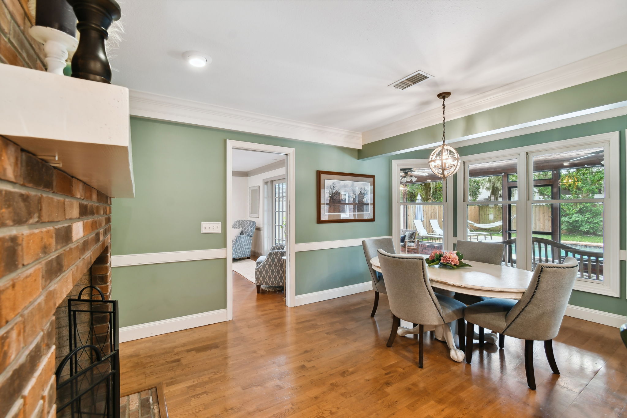 Kitchen-In Area with Fireplace