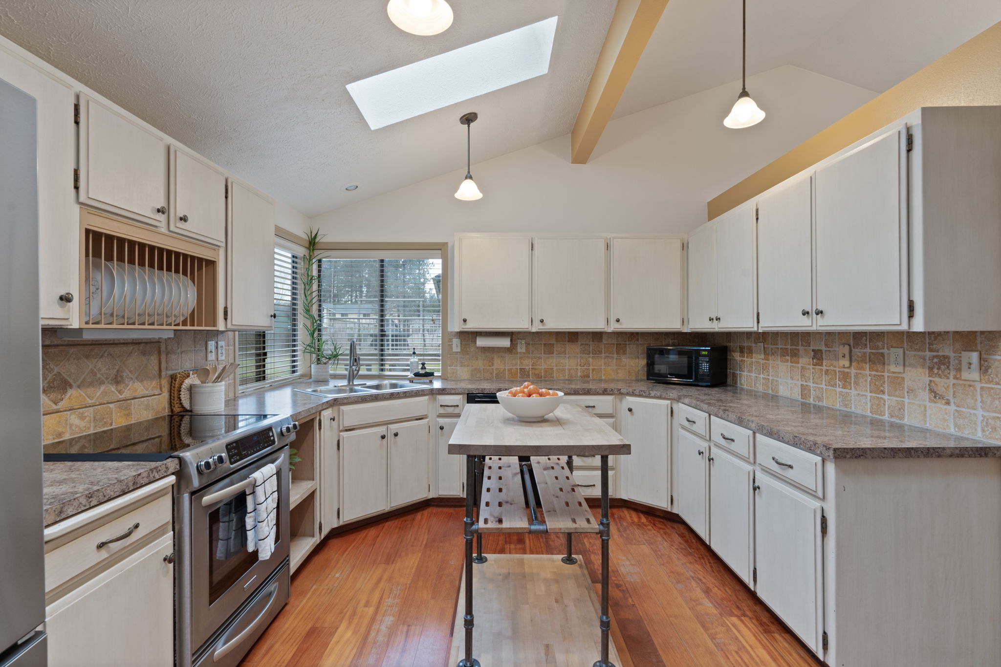 Large kitchen with natural light