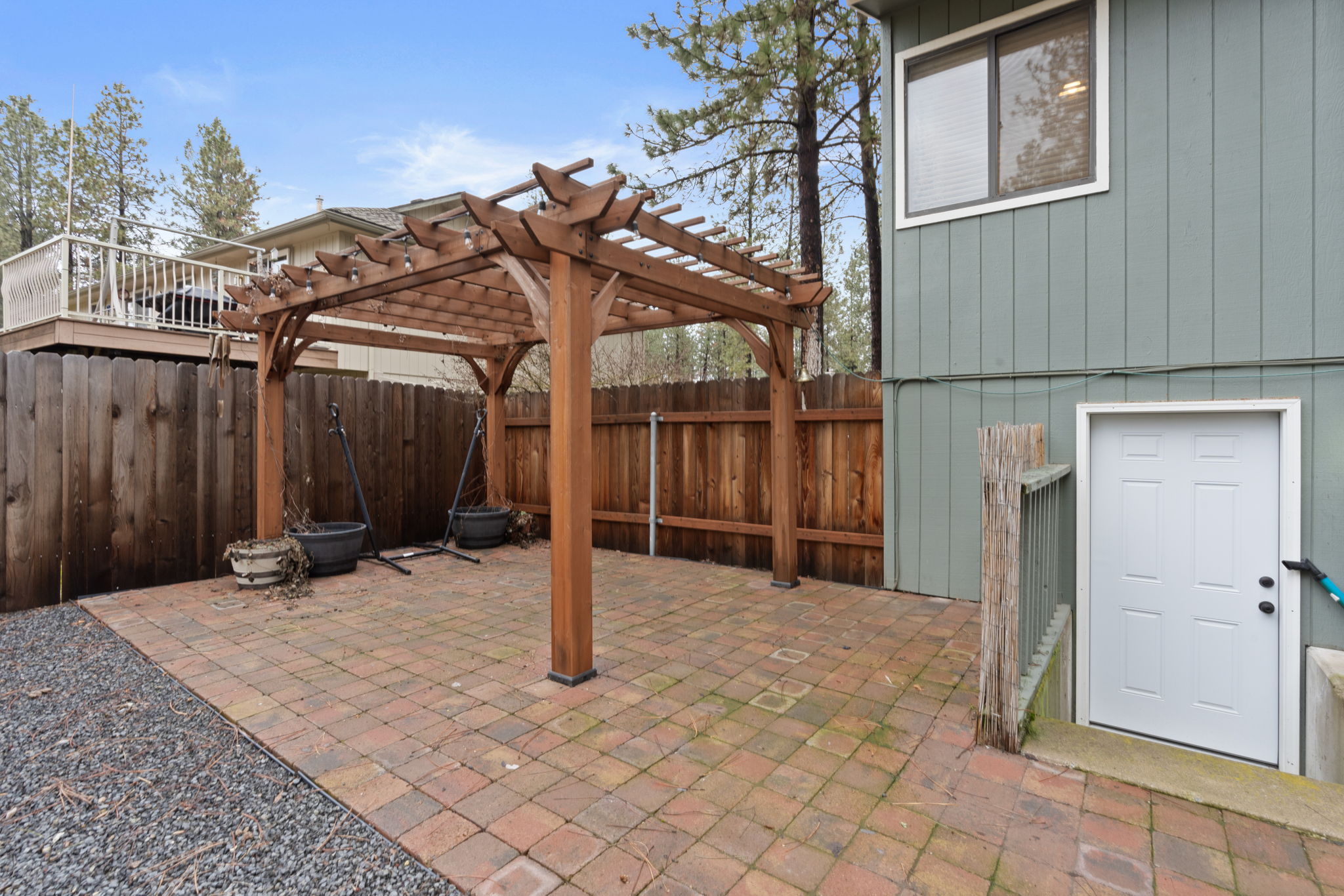 Large patio with pergola