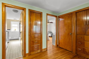 Upstairs hallway with doors