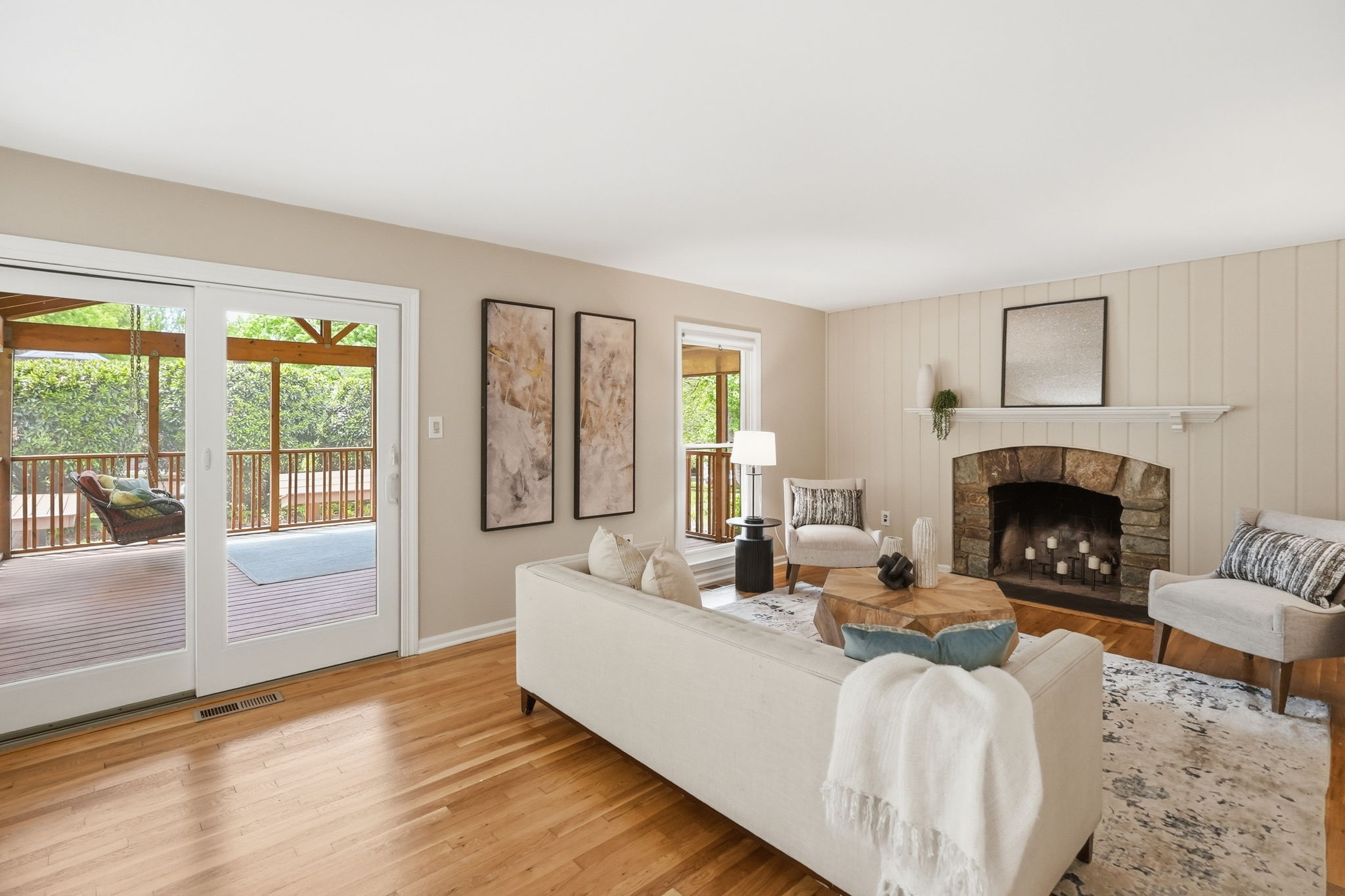 Family Room with Access to Screened Porch