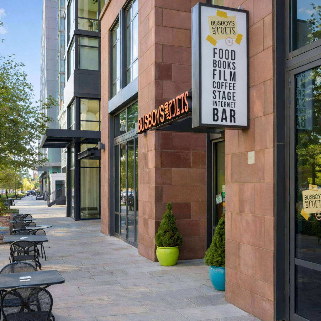 Multiple dining and grocery options outside your front door