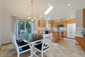 Kitchen and Dining with Walkout Sliding Door