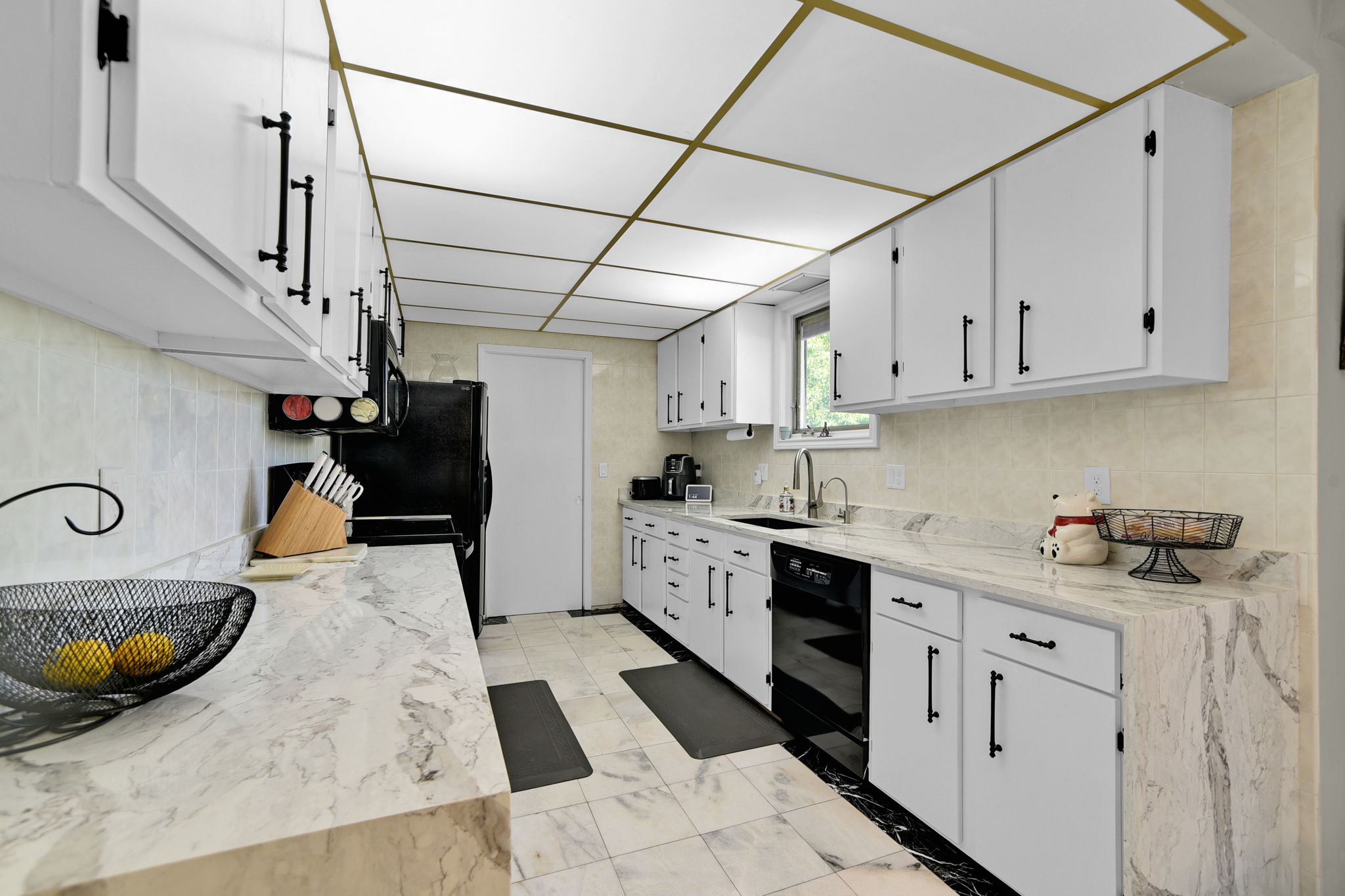Marble Flooring. Upgraded Cabinet Doors & Drawers