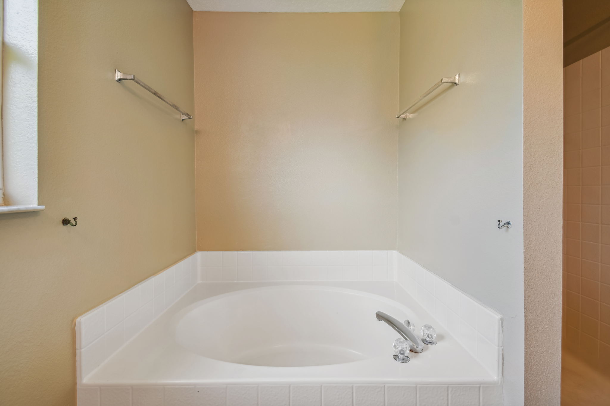 Garden tub and separate shower in master bath