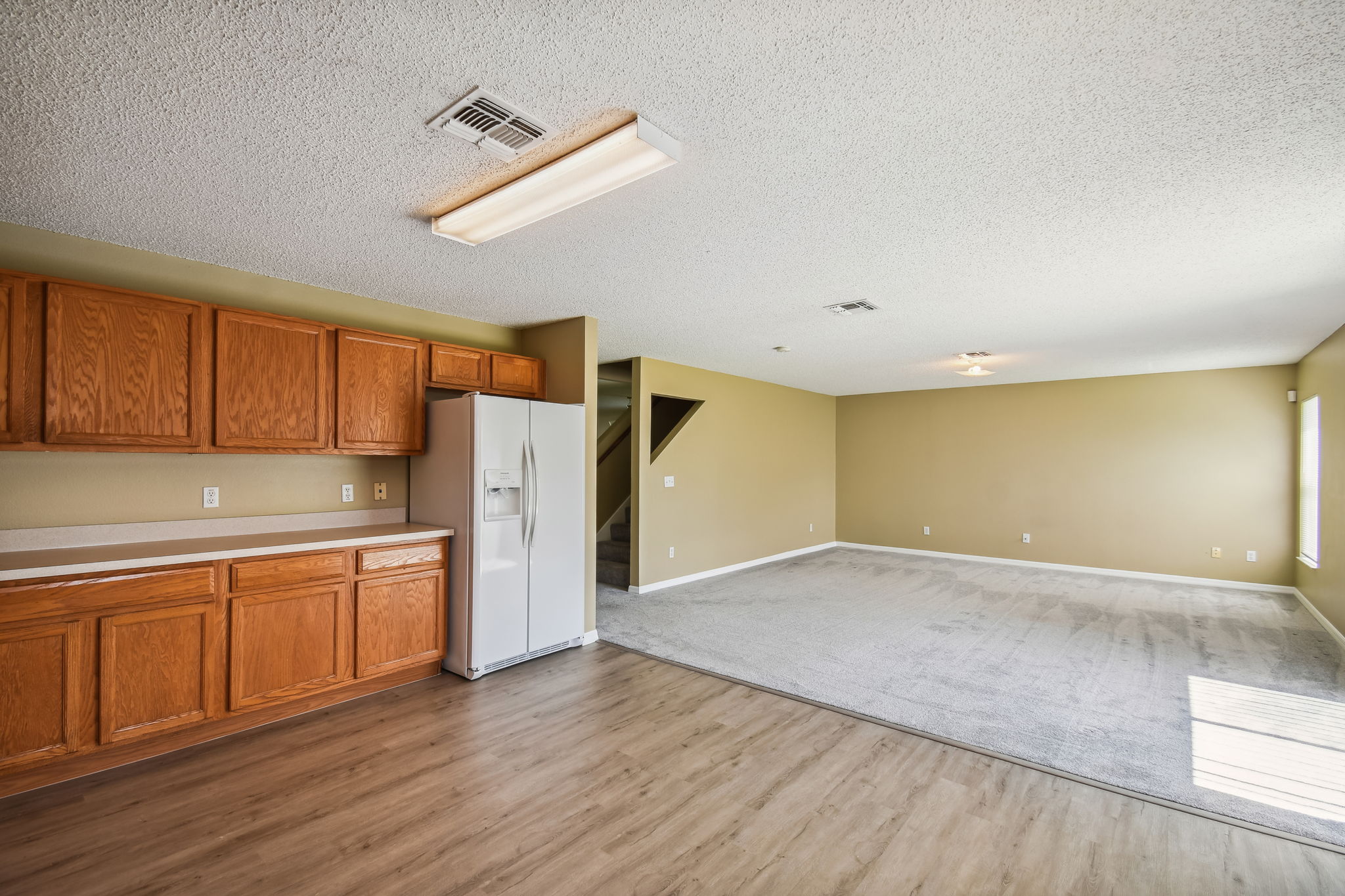 Kitchen and family room