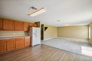Kitchen and family room