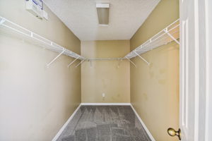 Large walk-in closet in master suite