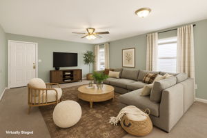 Virtually Staged living room- Unit A
