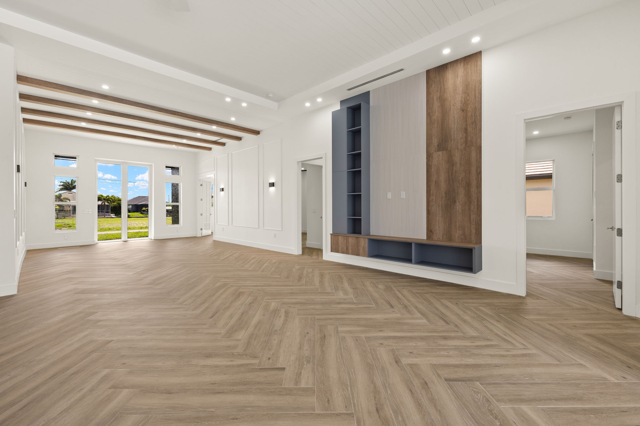 Virtual Staging - Living Room and Dining Room, add a seating area across the dining room table