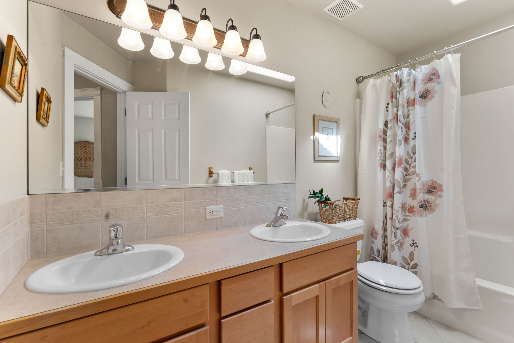 Main Floor Bathroom, featuring dual sinks!