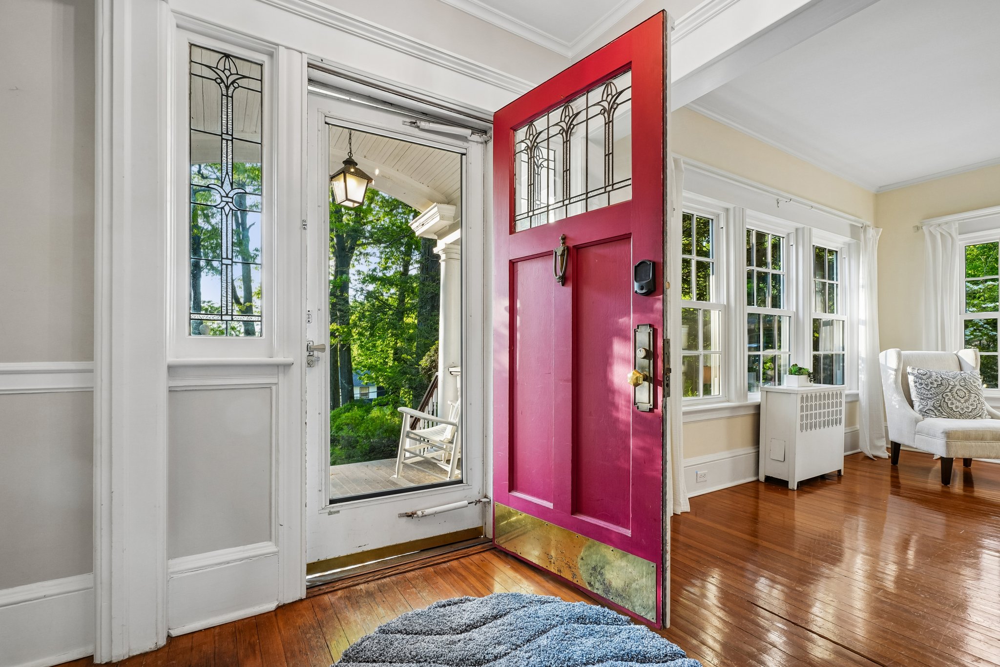 Some doors don’t just welcome you home - they introduce you to the soul of the house. The original leaded glass at 82 Arlington catches the light like jewelry, offering a first glimpse of the warmth, charm, and stories waiting inside.