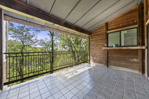Huge covered patio looking out into the beautiful Texas hill country.