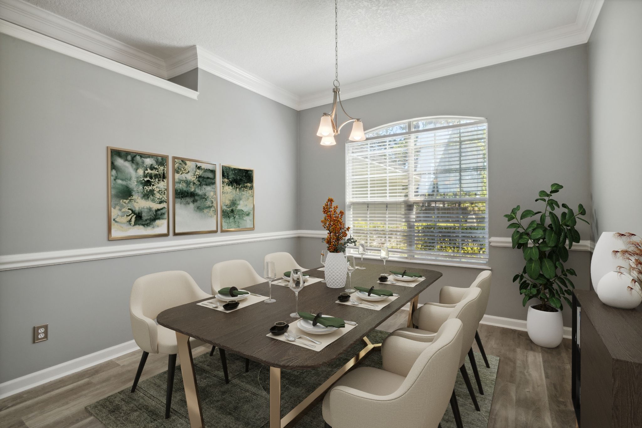 Virtually staged Dining Room