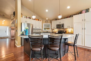 Bar seating at kitchen counter