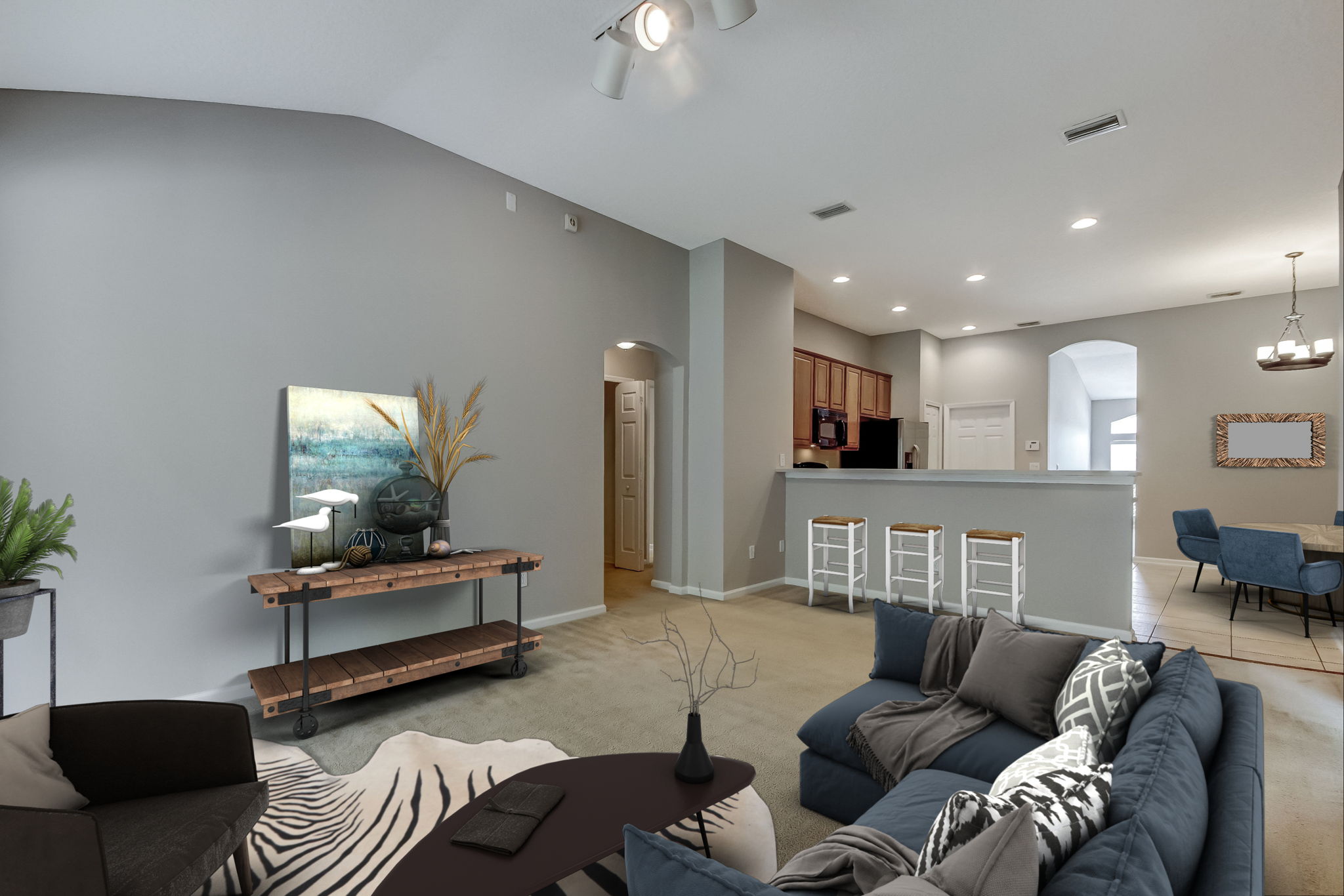 Virtually Staged Family Room