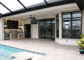 Mockup of potential outdoor kitchen.