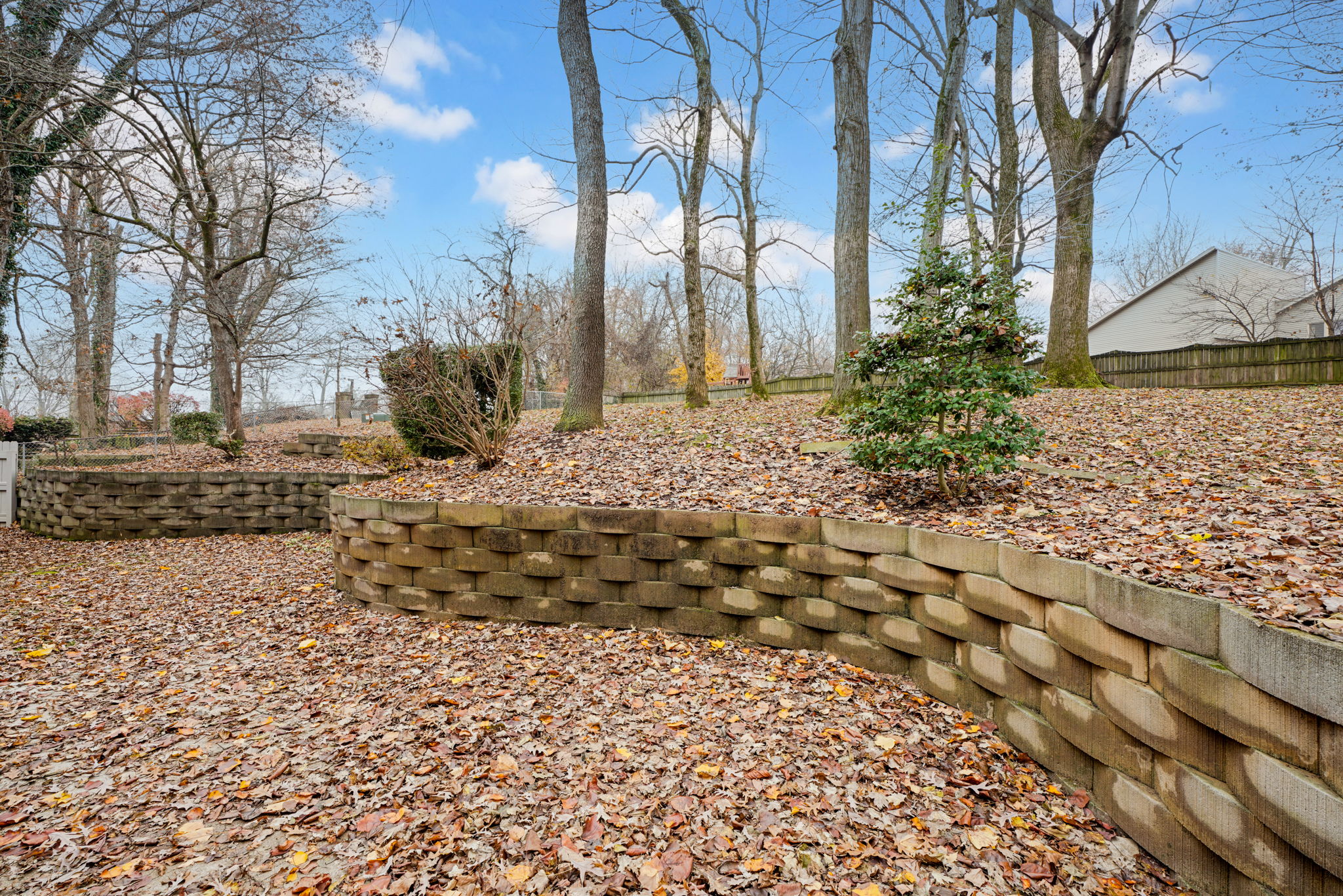 Patios enclosed by Privacy Fencing & Retaining Wall