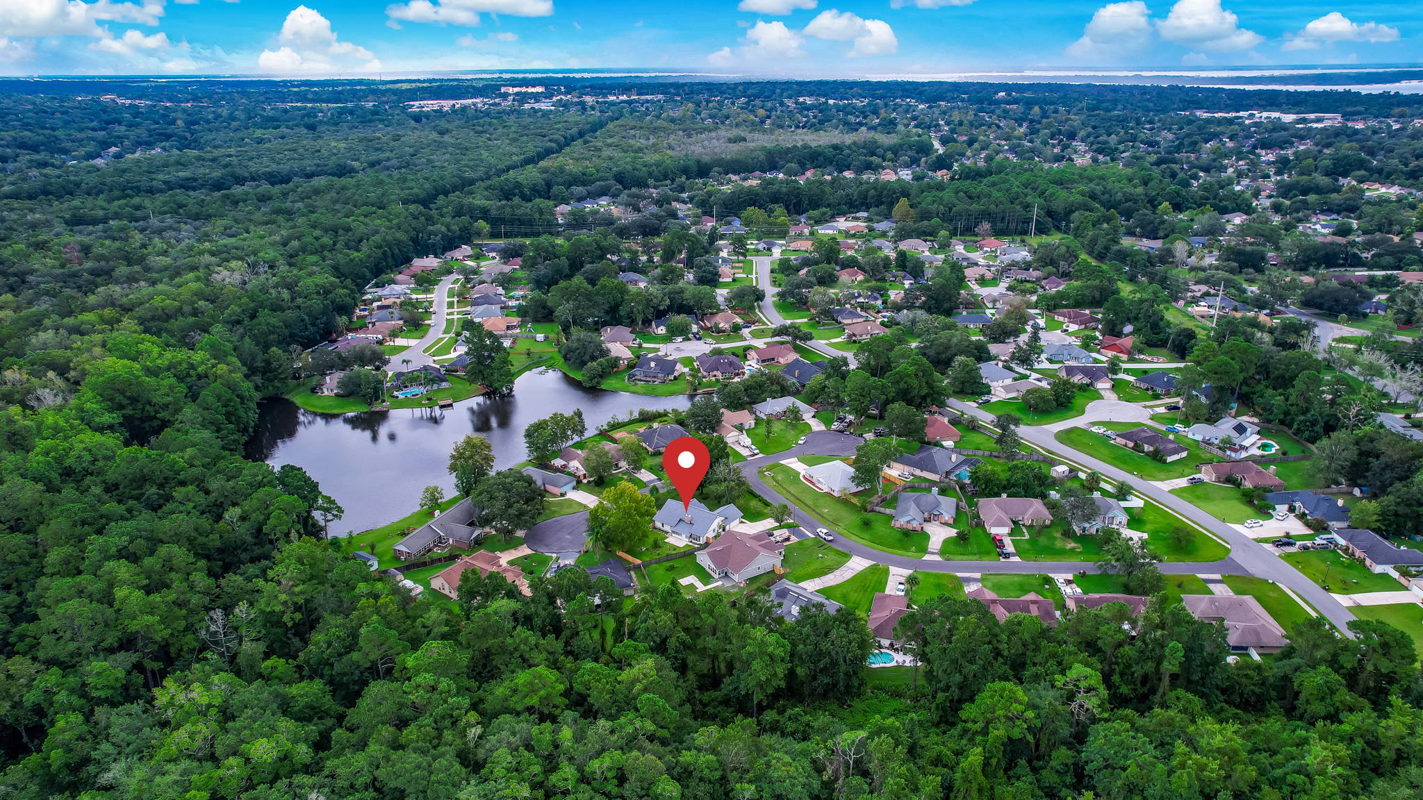 Aerial View With Pin