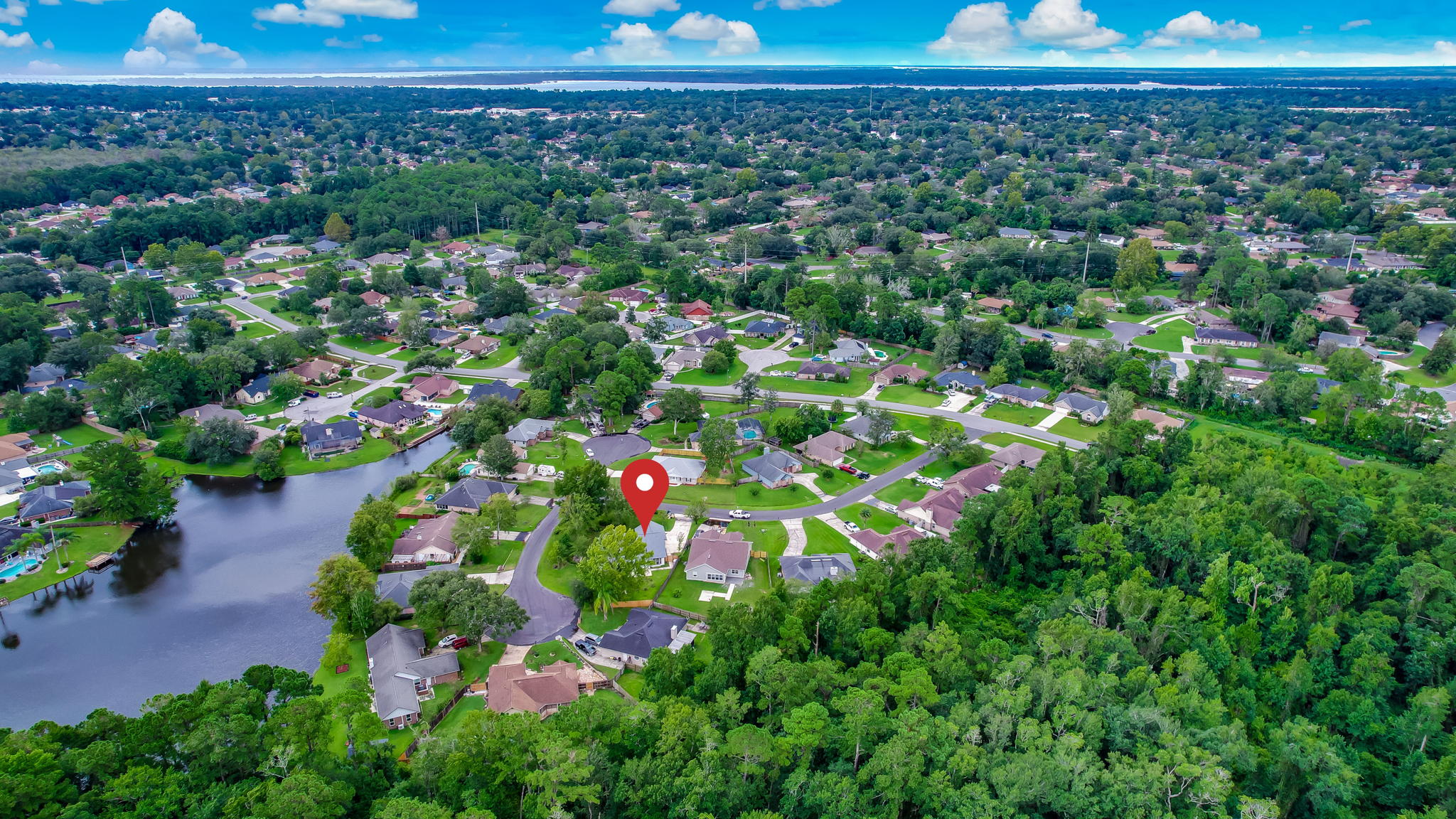 Aerial View With Pin