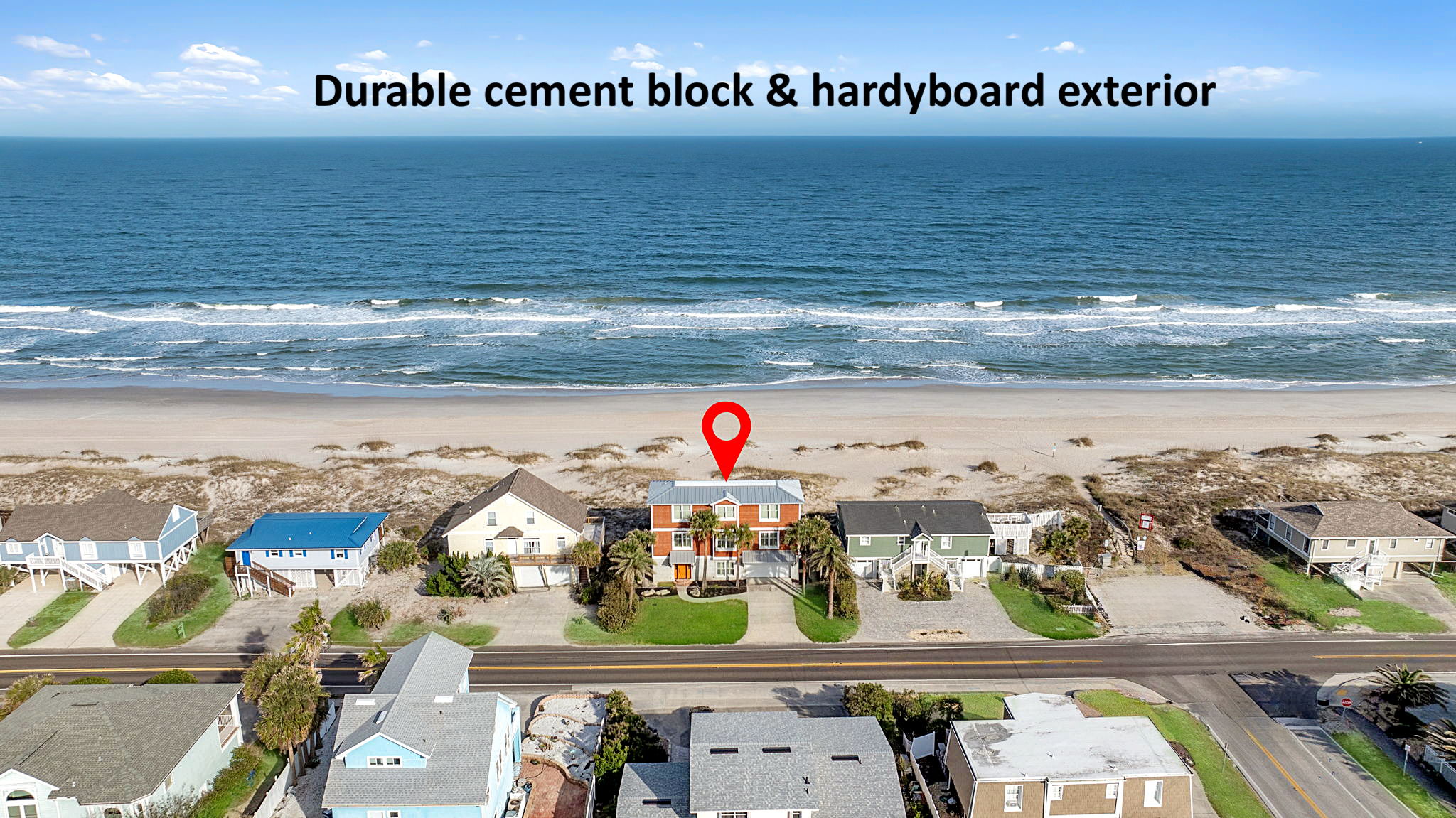 Constructed with solid cement block, hardyboard siding and a durable galvanized metal roof (2018) ...