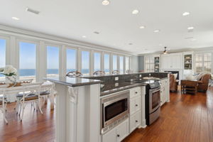 In the kitchen, ocean views transform cooking into a delight.