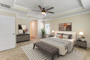 Virtually Staged Primary Bedroom