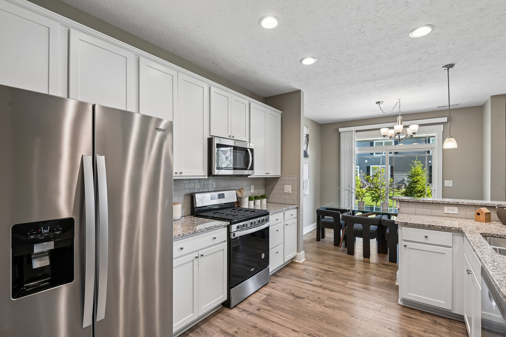 Stainless steel appliances and an efficient layout make this kitchen move-in ready.
