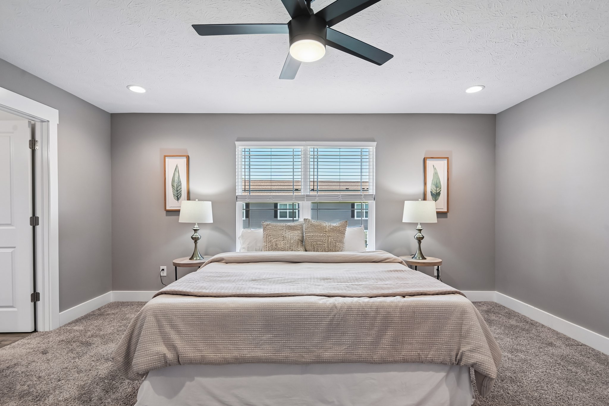 Spacious owner’s retreat with room for oversized furniture.