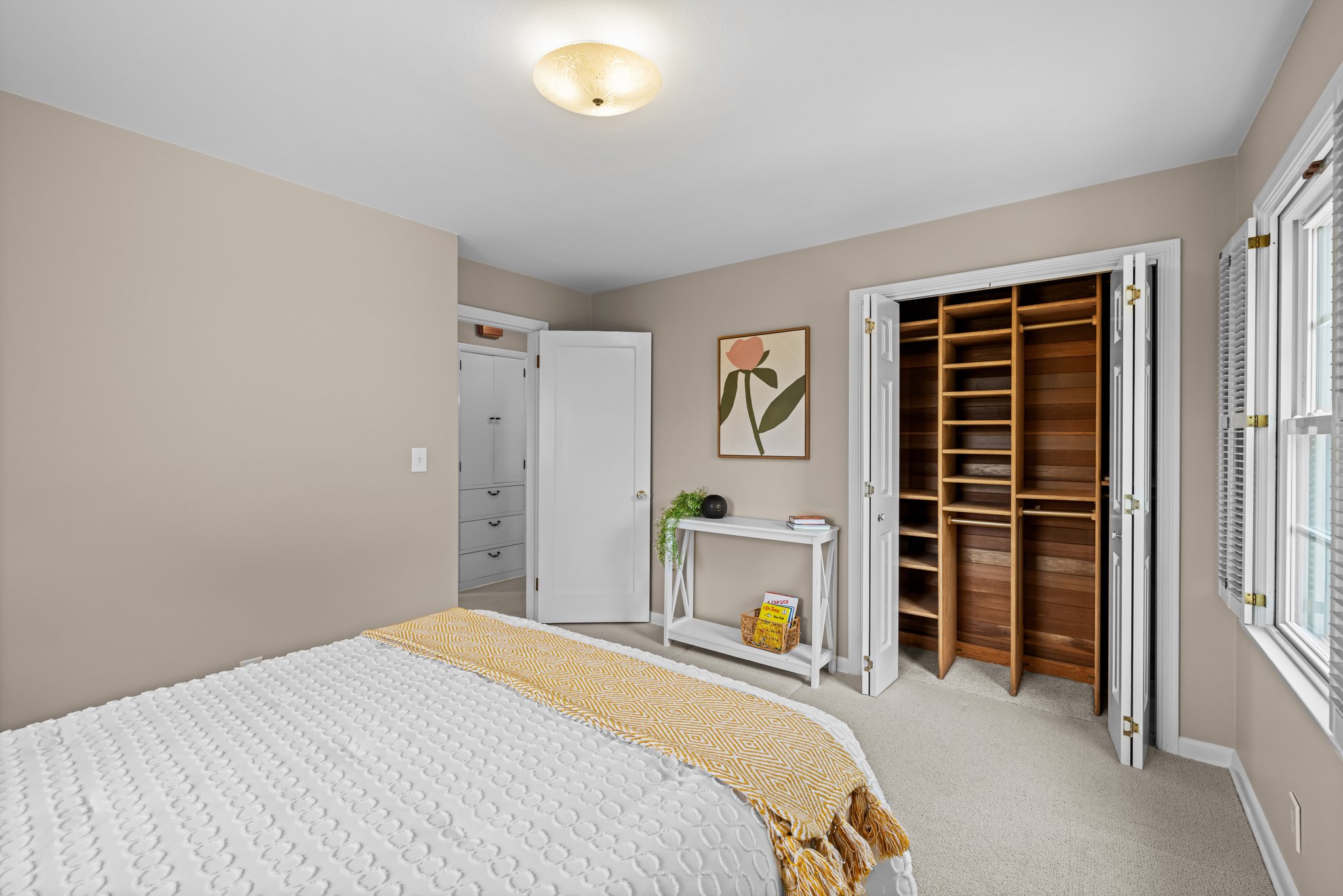 You will love the cedar lined organized closets