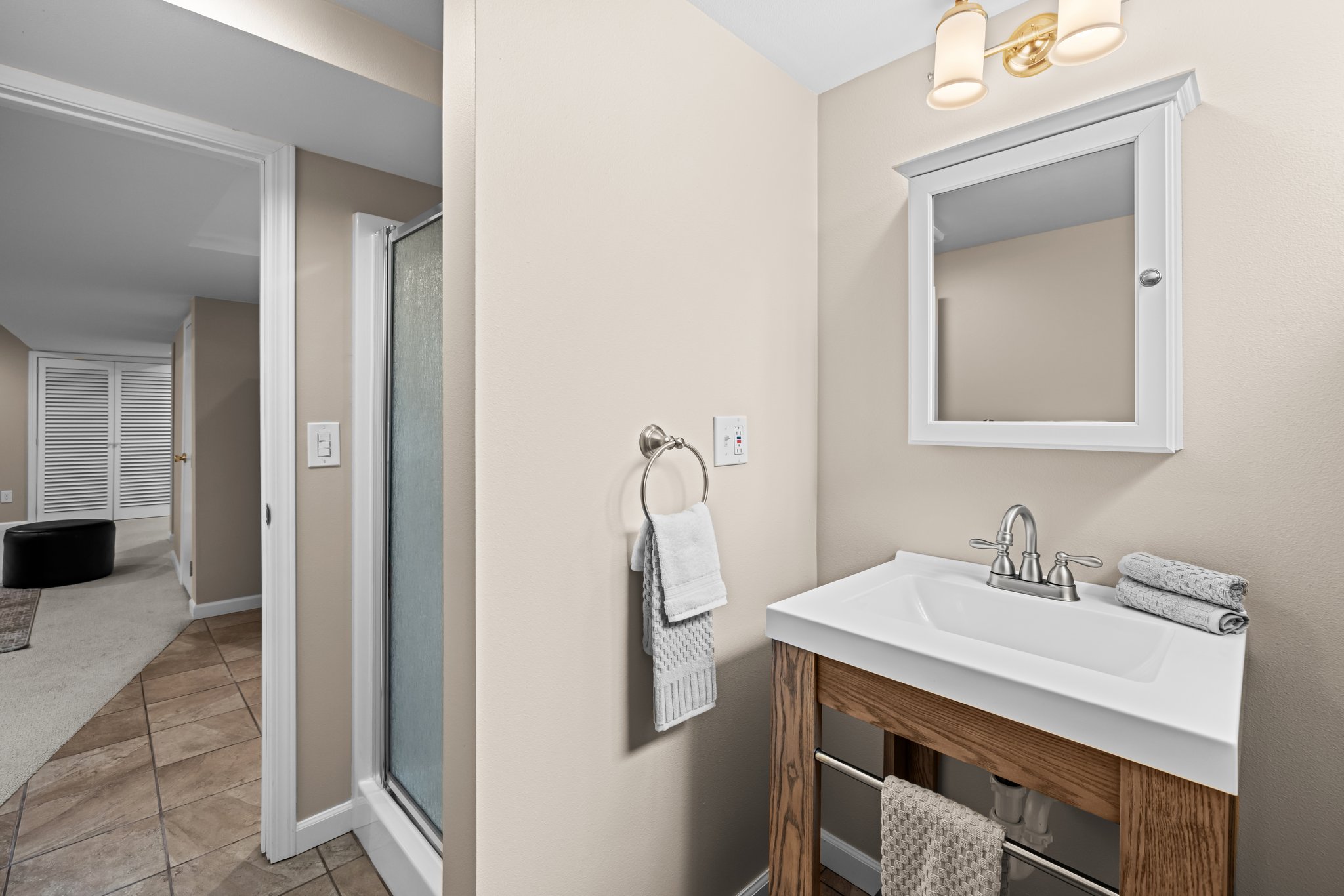 Lower 3/4 bath updated and in perfect shape