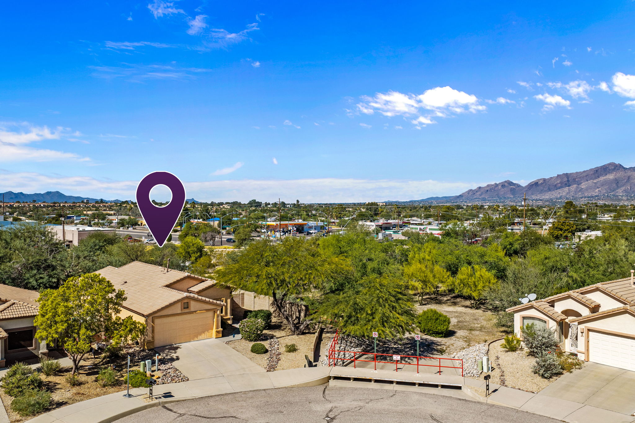 Aerial Corner lot with adjacent green space