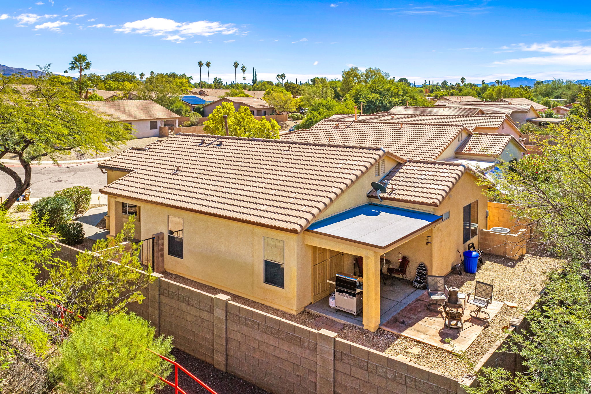 Aerial of Private Back Yard