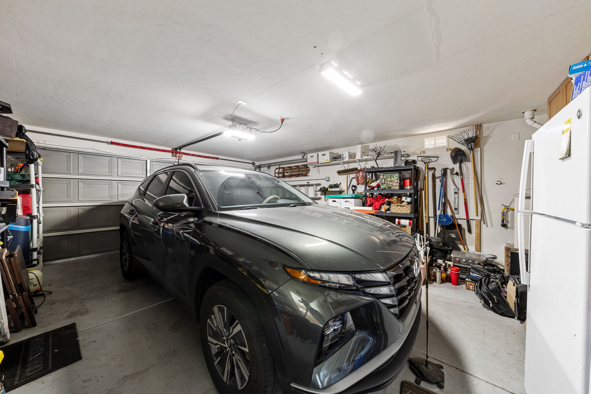 Interior two-car garage